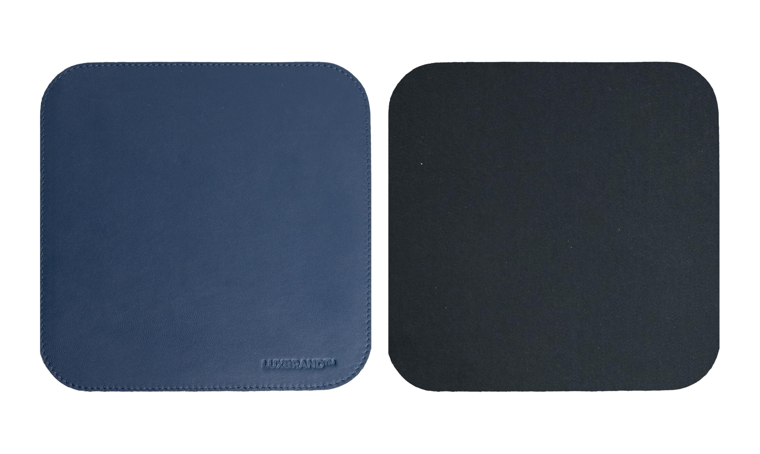 Schreibtischunterlage aus Echtem Leder - 2-teiliges Set XXL Mit Mauspad, Tastatur- und Mausunterlage, PC, Made in Italy (Blau)
