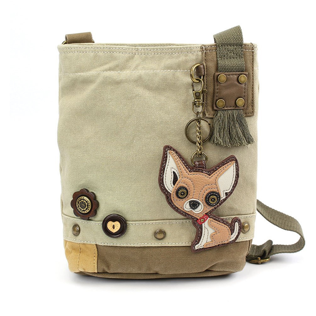 CHALA Patch Cross-Body Women Handbag, Canvas Messenger Bag Olive, Metal Charming Cross - Oliv, Medium — view 69
