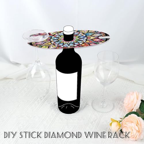 Miniatura 4 de Estante para copas de vino de pintura de diamante, soporte para copas de vino, estante de almacenamiento de arte de diamante, organizador de