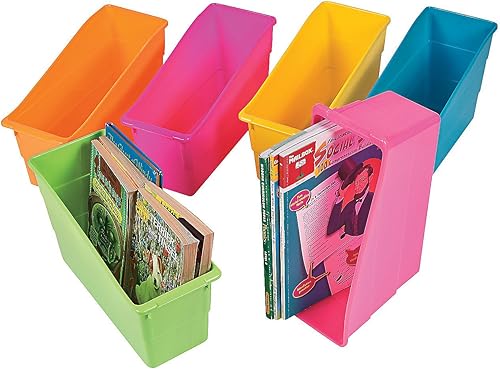 Organizador de libros de neón para el aula, 6 piezas, suministros de organización educativa para el aula del profesor y el hogar