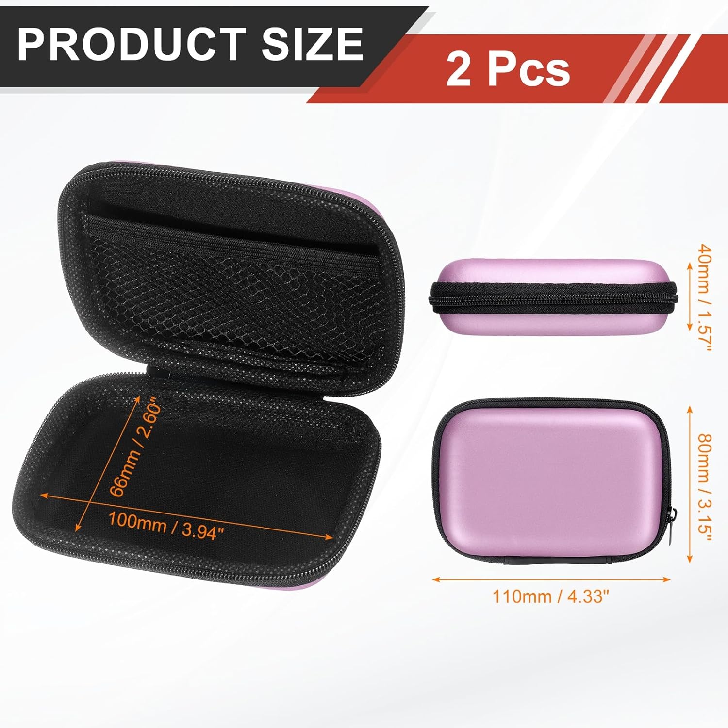 uxcell 2 Pcs Travel Card Game Case, UNO Playing Card Case, Pink Waterproof Rectangle Small Storage Box -Not Including Cards for Outdoor Gaming, Camping