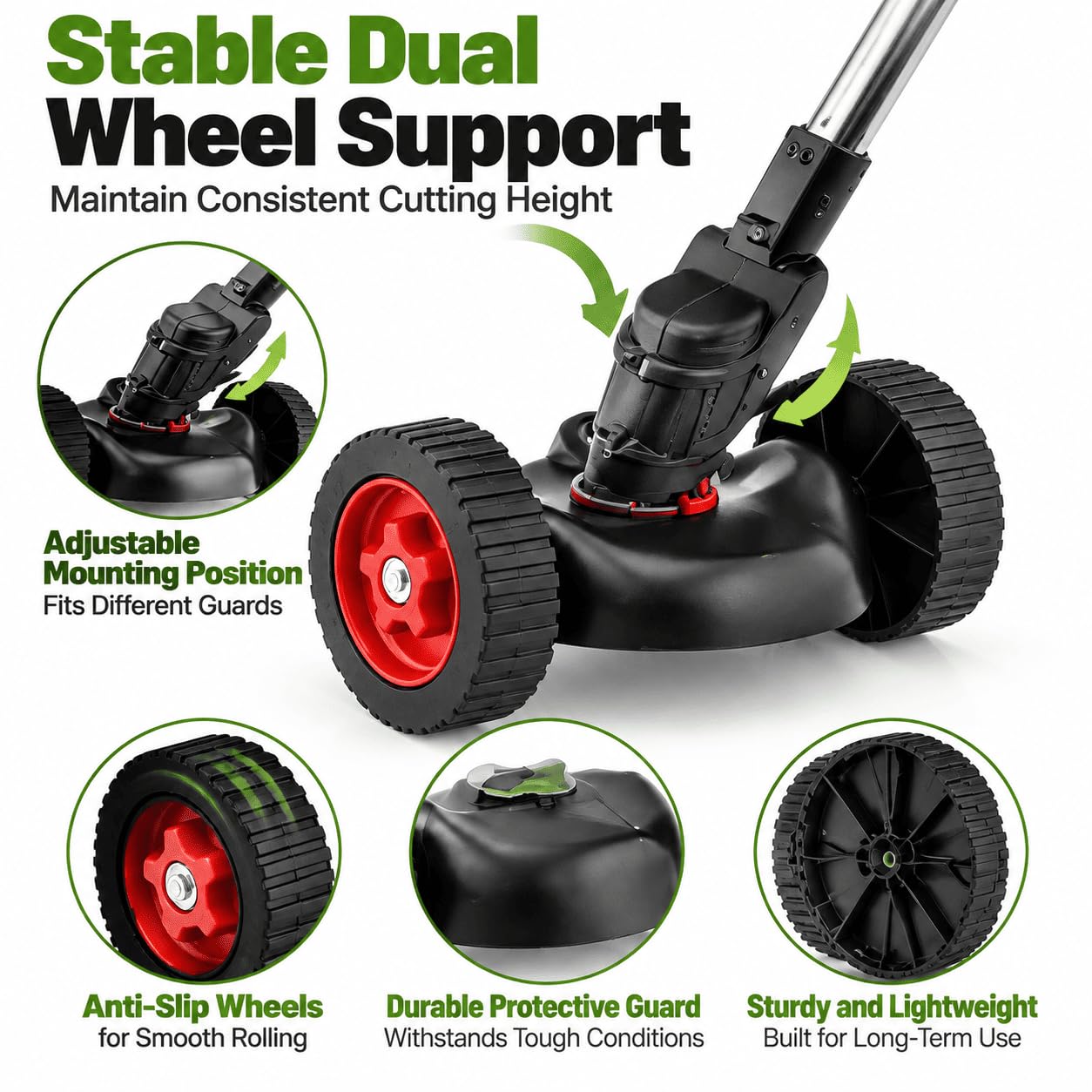 Rueda Soporte Desbrozadora para Husqvarna 129L 2014–2026,Cortabordes Guía Doble