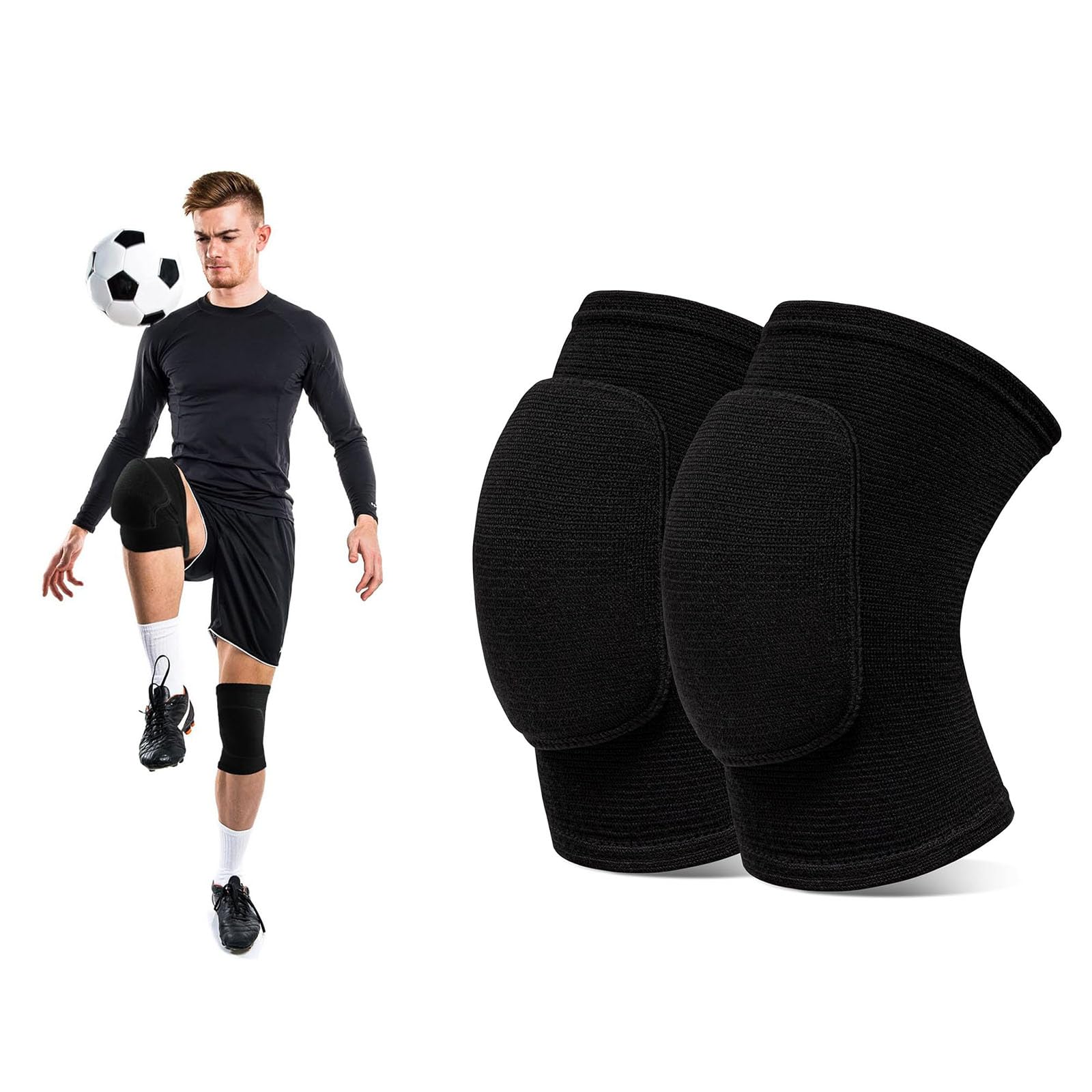 Elásticas Rodilleras, Unisex Rodillera, Rodilleras Voleibol, Rodillera Deportiva, Rodilleras EláSticas, Esponja Espesa Codera, para Fútbol Voleibol Baloncesto (28-45cm)