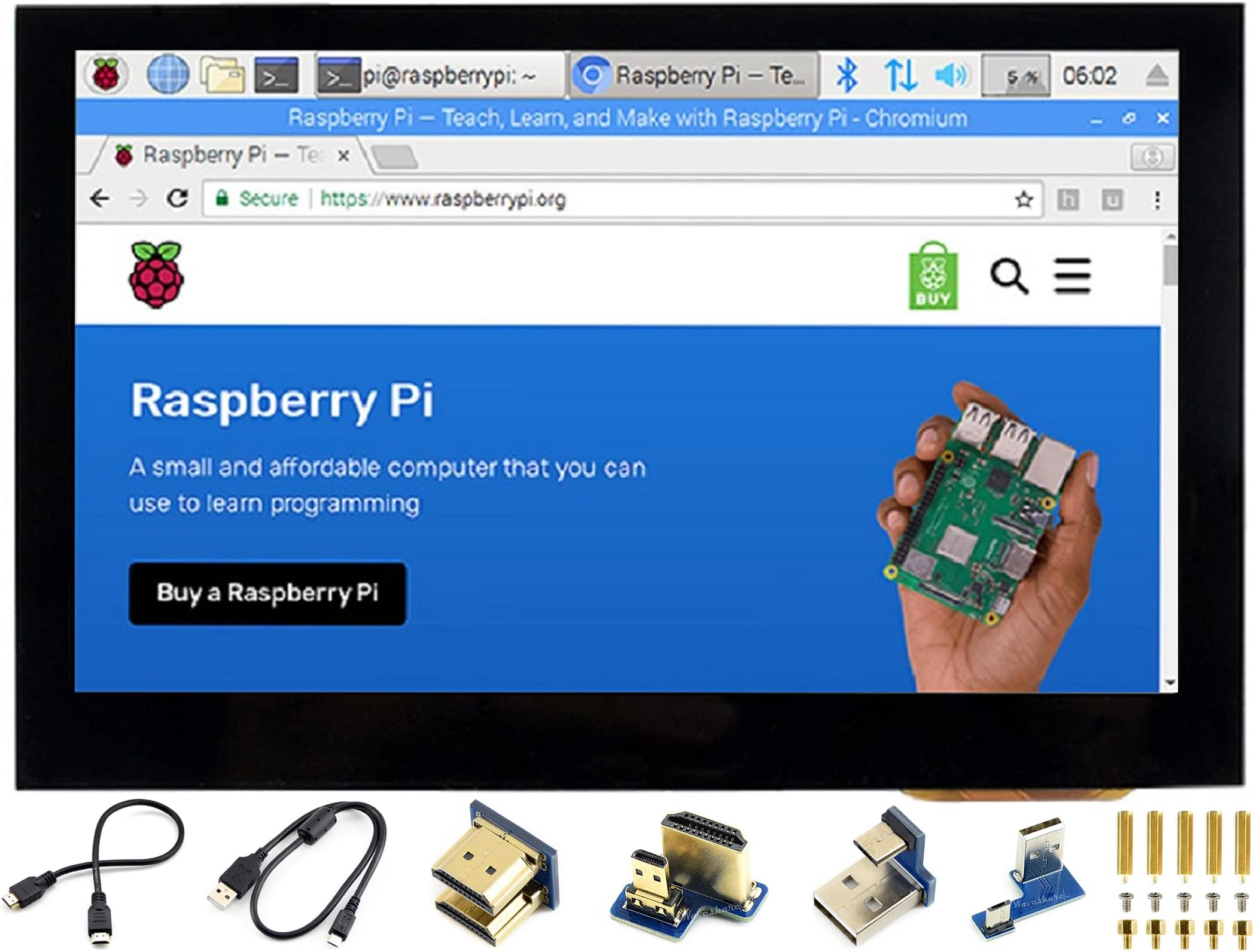 4.3inch HDMI LCD 800x480 IPS Capacitive Touch Screen HDMI Interface Support All Version Raspberry Pi 4B/3B+/3B/2B/Zero/Zero W/Zero WH,Jetson Nano BB Black Banana Pi Windows 10/8.1/8/7