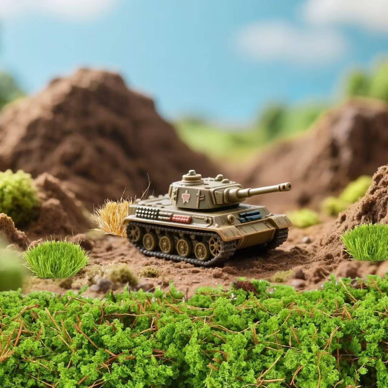 126 Pcs Static Grass Bushy Tufts Lowland Miniature Shrubs Bushes Terrain Model Kit for Train Landscape Railroad Scenery Sand Military Layout Model Miniature Bases and Dioramas