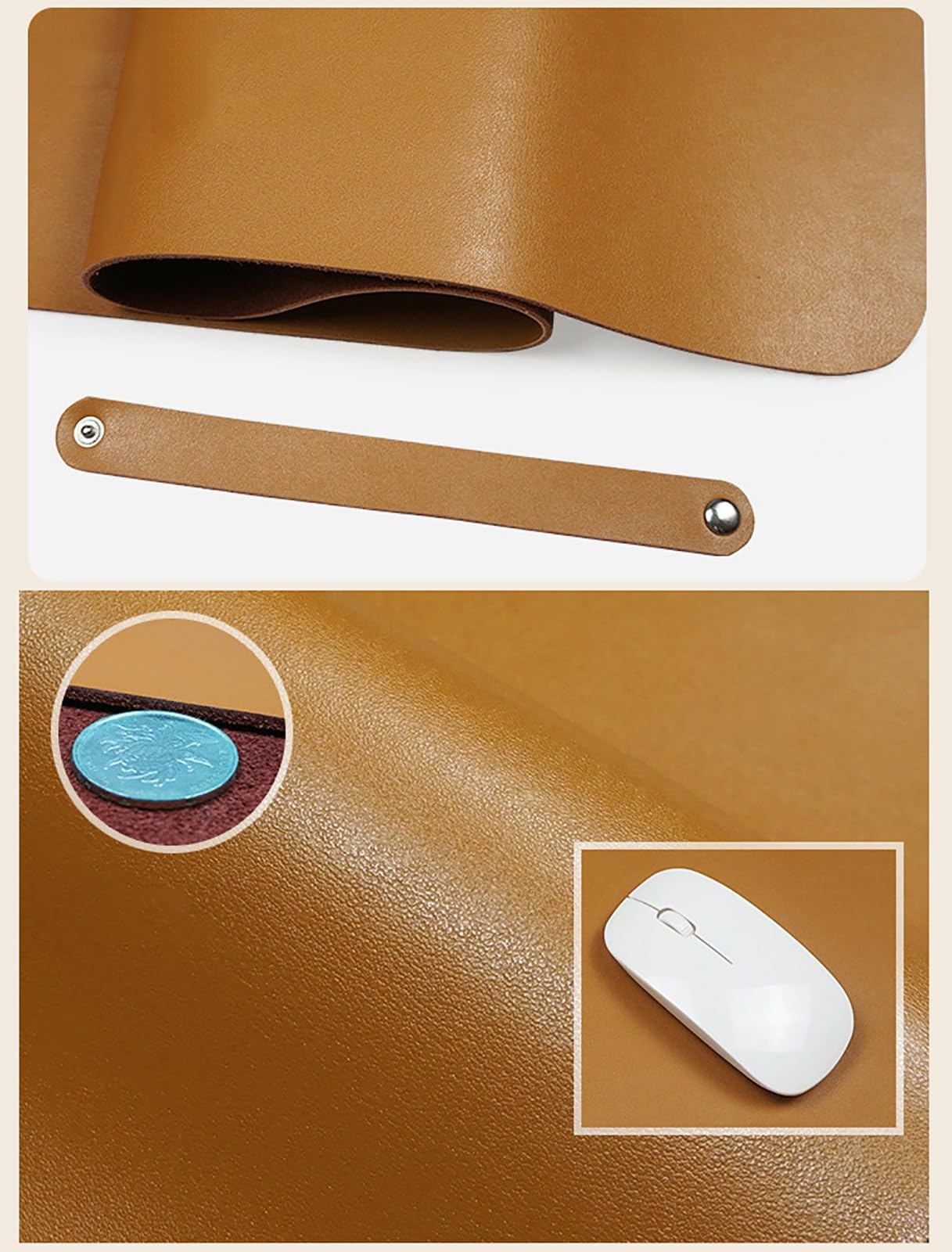 Tappetino da scrivania in pelle impermeabile, Tappetino per mouse da ufficio antiscivolo di grandi dimensioni 90x40 cm, Protezione da tavolo facile da pulire(Green,60x30cm)