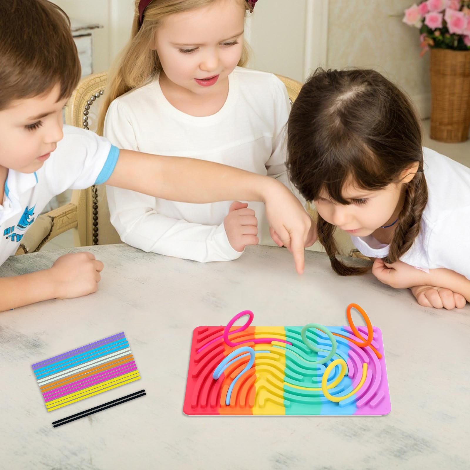 Planche Sensorielle Double Face En Silicone Pour Adultes - Soulage L'anxiété - 20 Cordes Avec Sac Portable - Jouets De Voyage (C