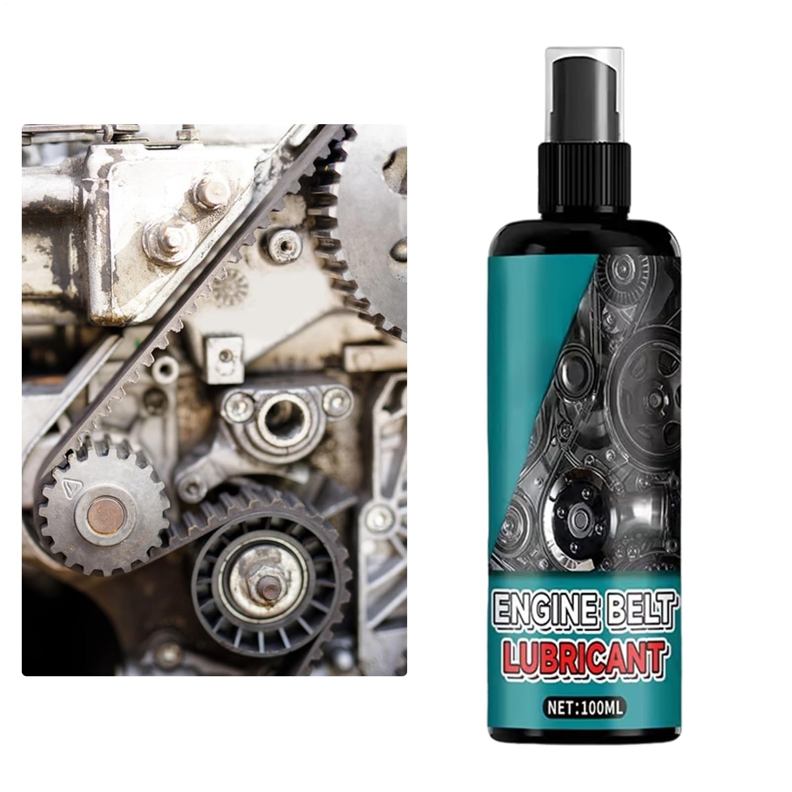 Spray para Correas Automotriz - Lubricante Secado Rápido Anti-Ruido | Spray de 100ml para Tratamiento de Correas de Coche | para de Distribución, Compresor A/C, Alternador, Camión