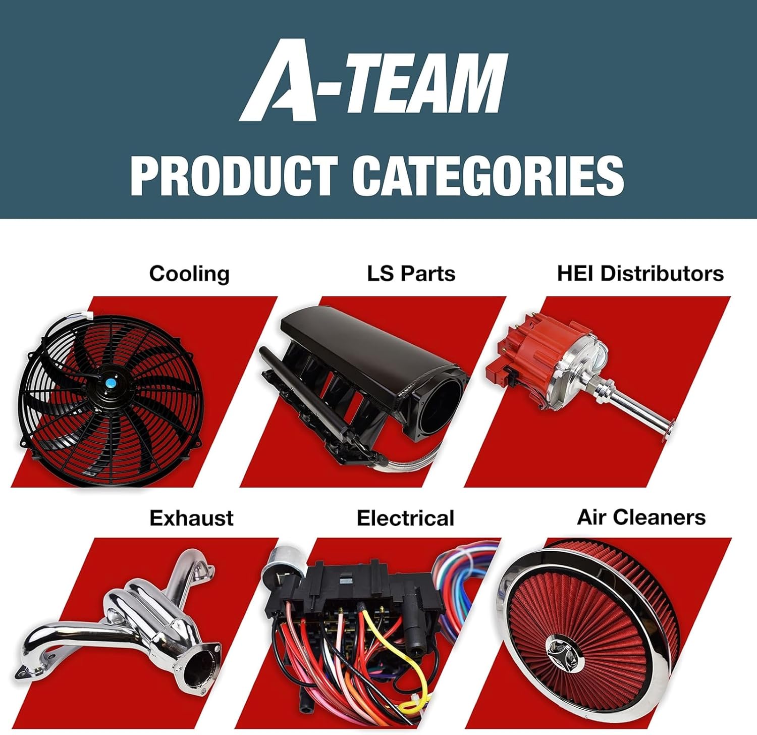 A-Team Performance High Flow Washable & Reusable Round Cotton Air Filter Element - 14x2 Inch Red - Engine Air Filter Compatible w/Buick/Chevrolet/GMC/Ford/Oldsmobile & Pontiac