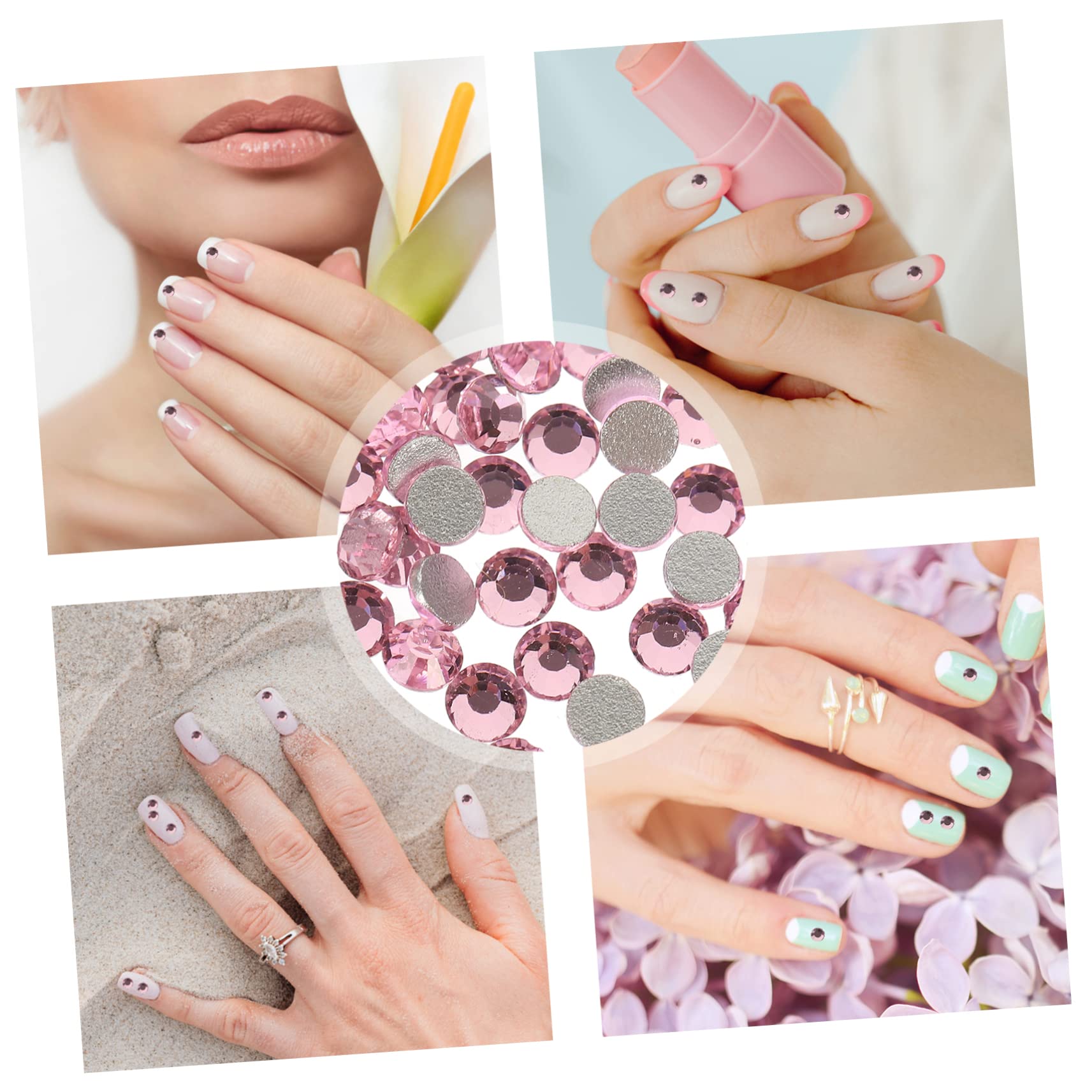 4 Pezzi Kit per Unghie Flatback Trasparente per Decorazioni Nail Art per Diy e Accessori Moda Facile Applicazione per Unghie Naturali e Artificiali
