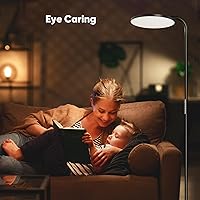 Vista 7 de SIBRILLE 36W LED Floor Lamp, Super Bright Standing Lamp, Modern Stepless Dimmable Torchiere Tall Lamp with Remote Control, 350°Rotating Head Reading