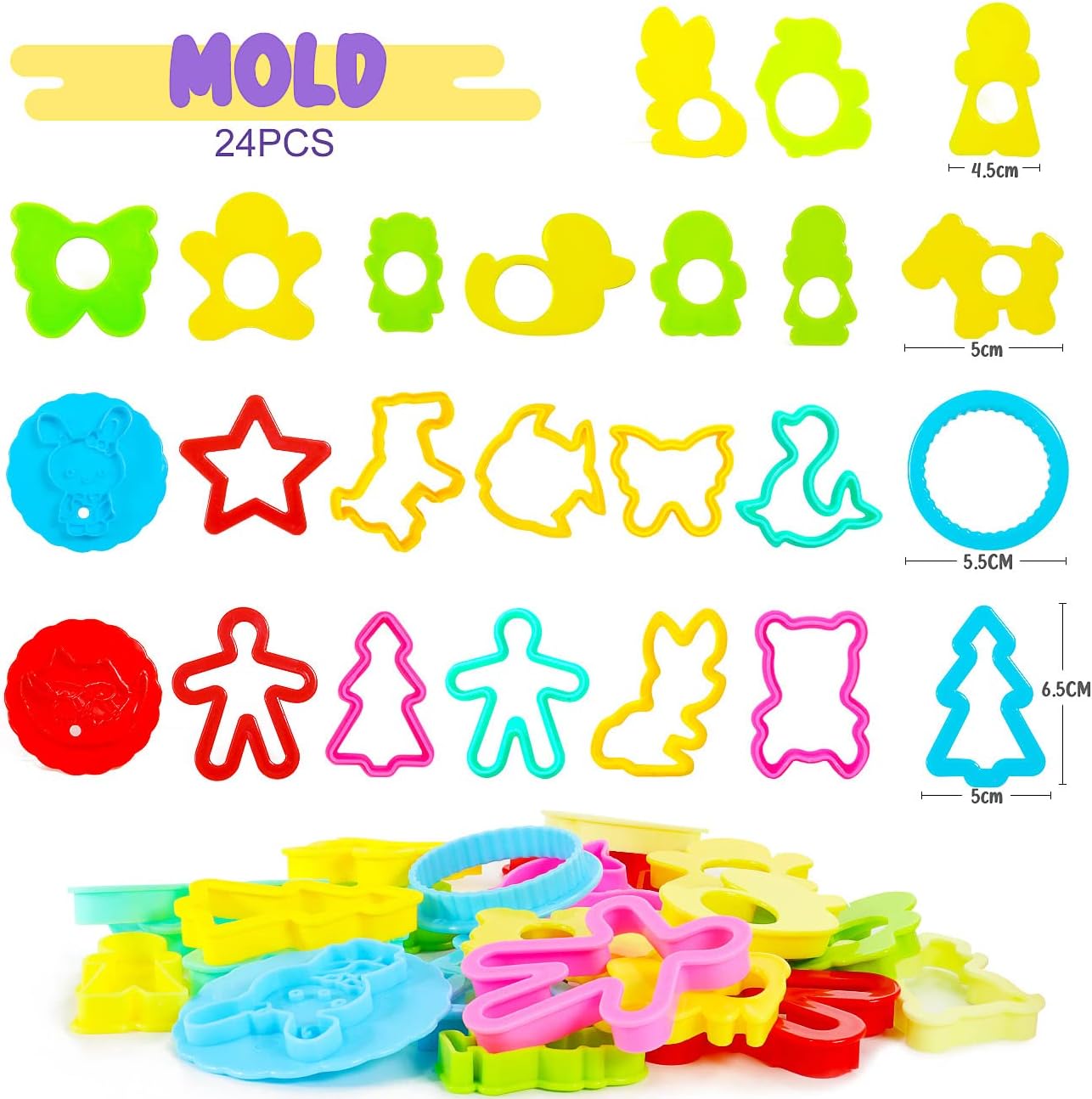 Jiosdo Playdough Tools and Cutters, 40 Pcs Play Dough Tools Playdough