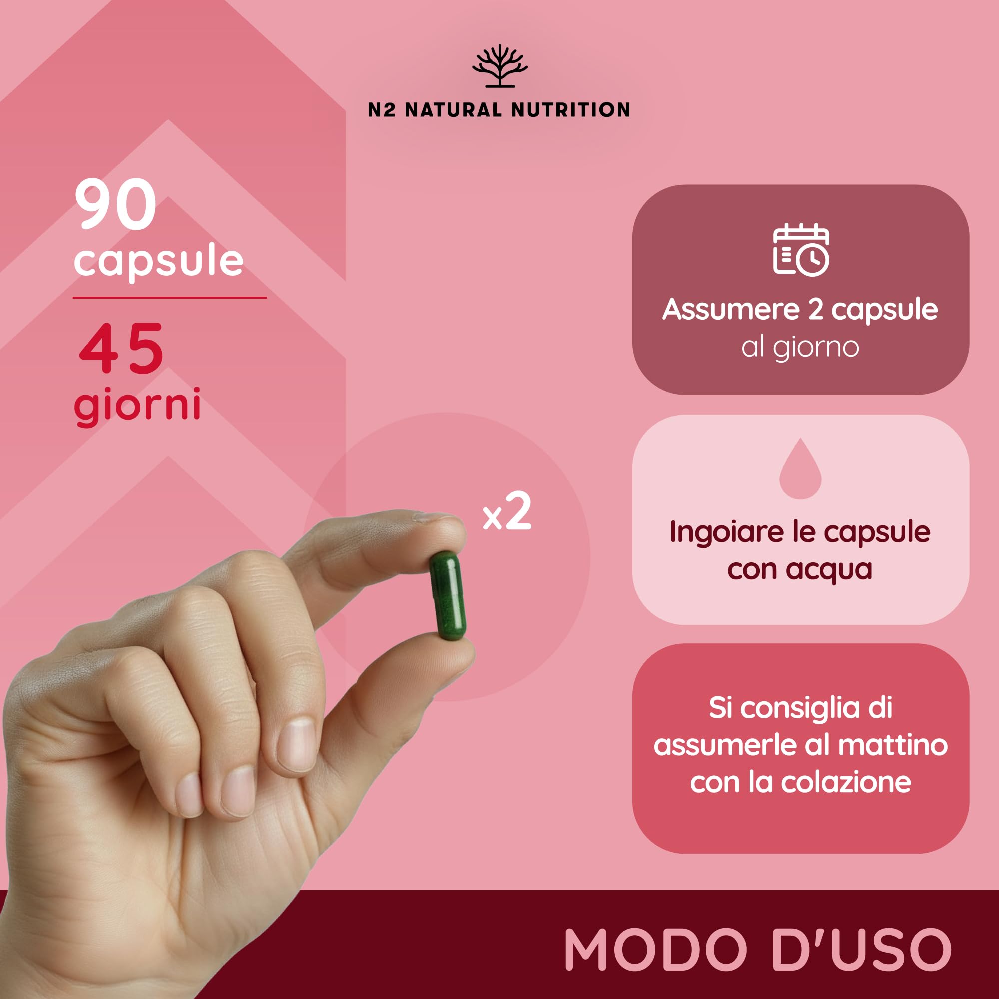 Integratore Alimentare Uomo con Maca, Ginseng, Fieno Greco, Zinco e Vitamina B6. 90 Capsule. N2 Natural Nutrition