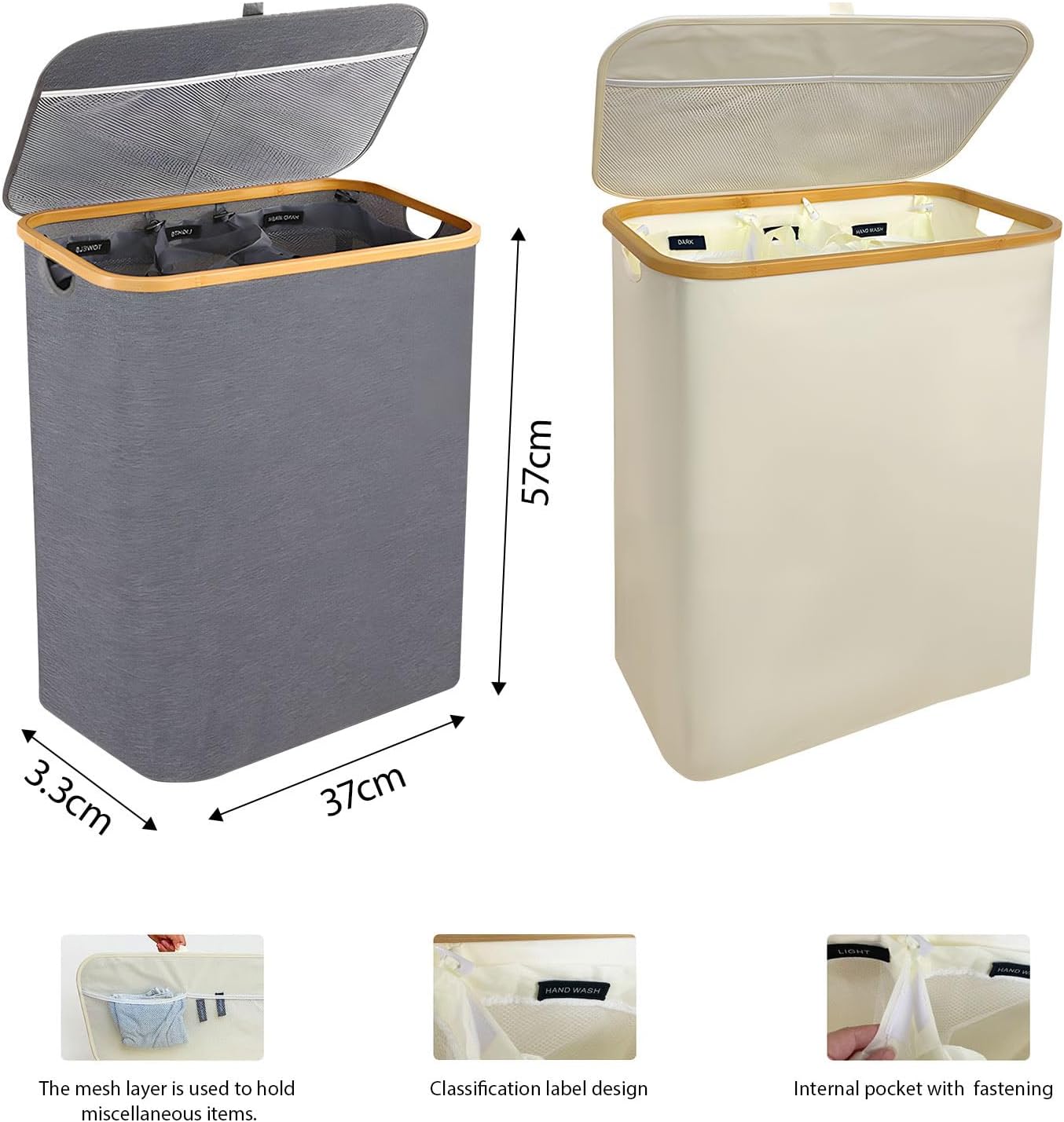 Extra Large Capacity Foldable Laundry Hamper with Oxford Fabric Breathable Design and Sturdy Handles for Easy Transportation