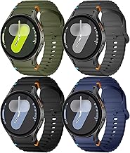 Mastten 4 Pack Sport Straps Compatible with Samsung Galaxy Watch 7 Strap - Soft Silicone Band für Galaxy Watch 6 5 4 Strap 40mm 44mm - No Gap Wave Watchband for 6 Classic / 4 Classic / 5 Pro/FE