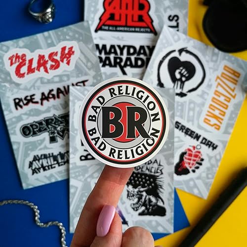 Miniatura 5 de BulbaCraft 35 calcomanías de punk rock, calcomanías de banda para adultos, calcomanías autoadhesivas e impermeables, calcomanías para portátiles