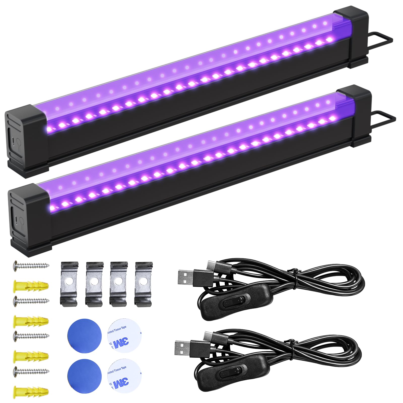 Barra de luz LED Negra 2 Pack