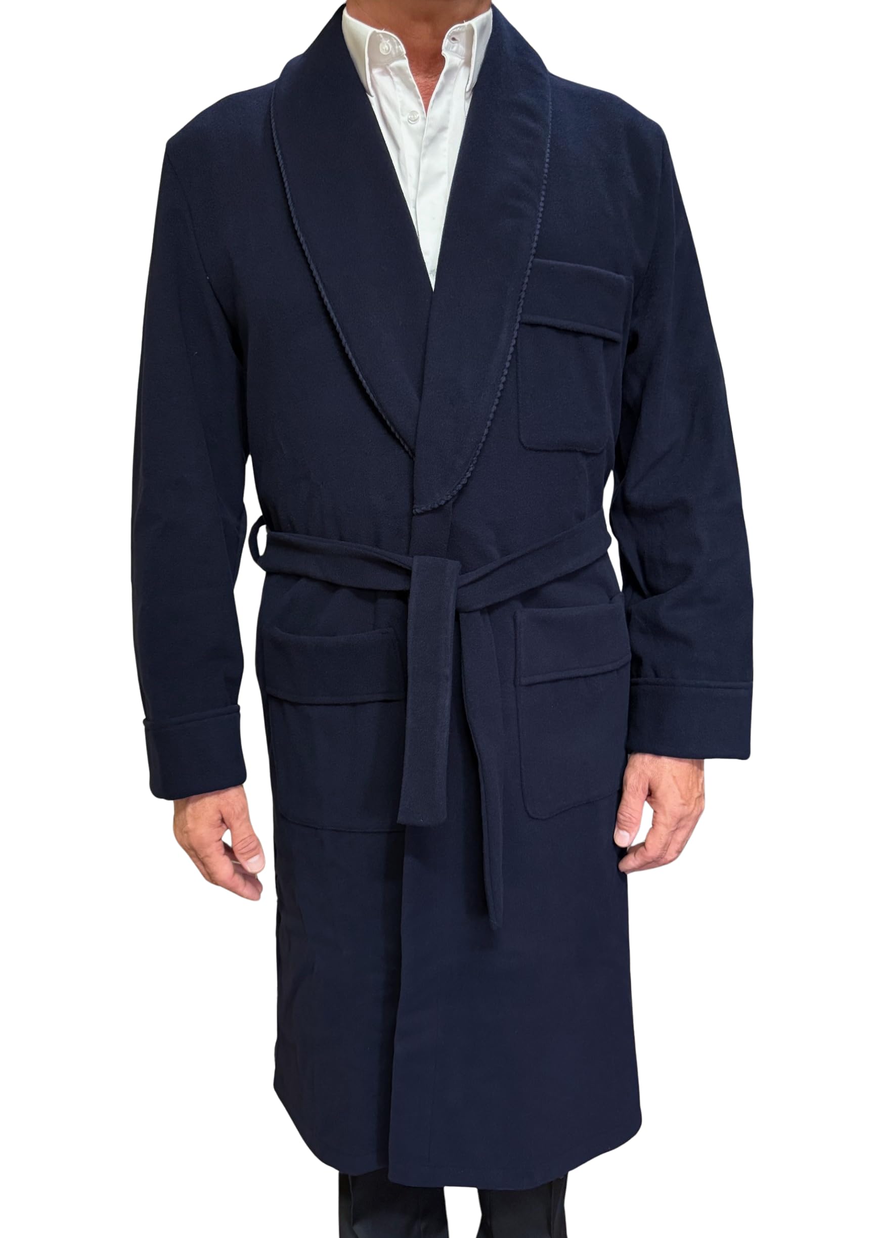 Men's Dressing Gown in Wool and Cashmere model Classic Shawl art. Londra by Sgarlata