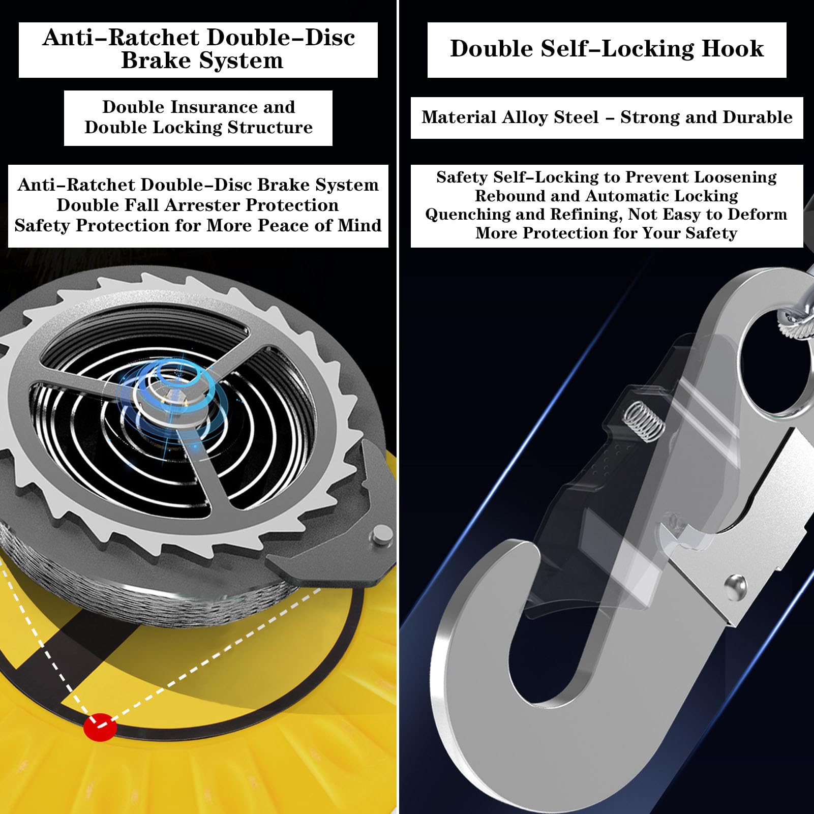 Dispositivo Anticaduta Retrattile LIROPAU | 10 Metri | Carico 150kg | Ignifugo | Per Lavori In Altezza - Foto 3