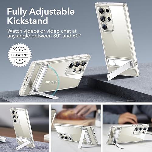 Miniatura 3 de ESR Funda para Samsung Galaxy S24 Ultra con soporte, Galaxy S24 Ultra con 3 modos de soporte, protección contra caídas de grado militar, funda
