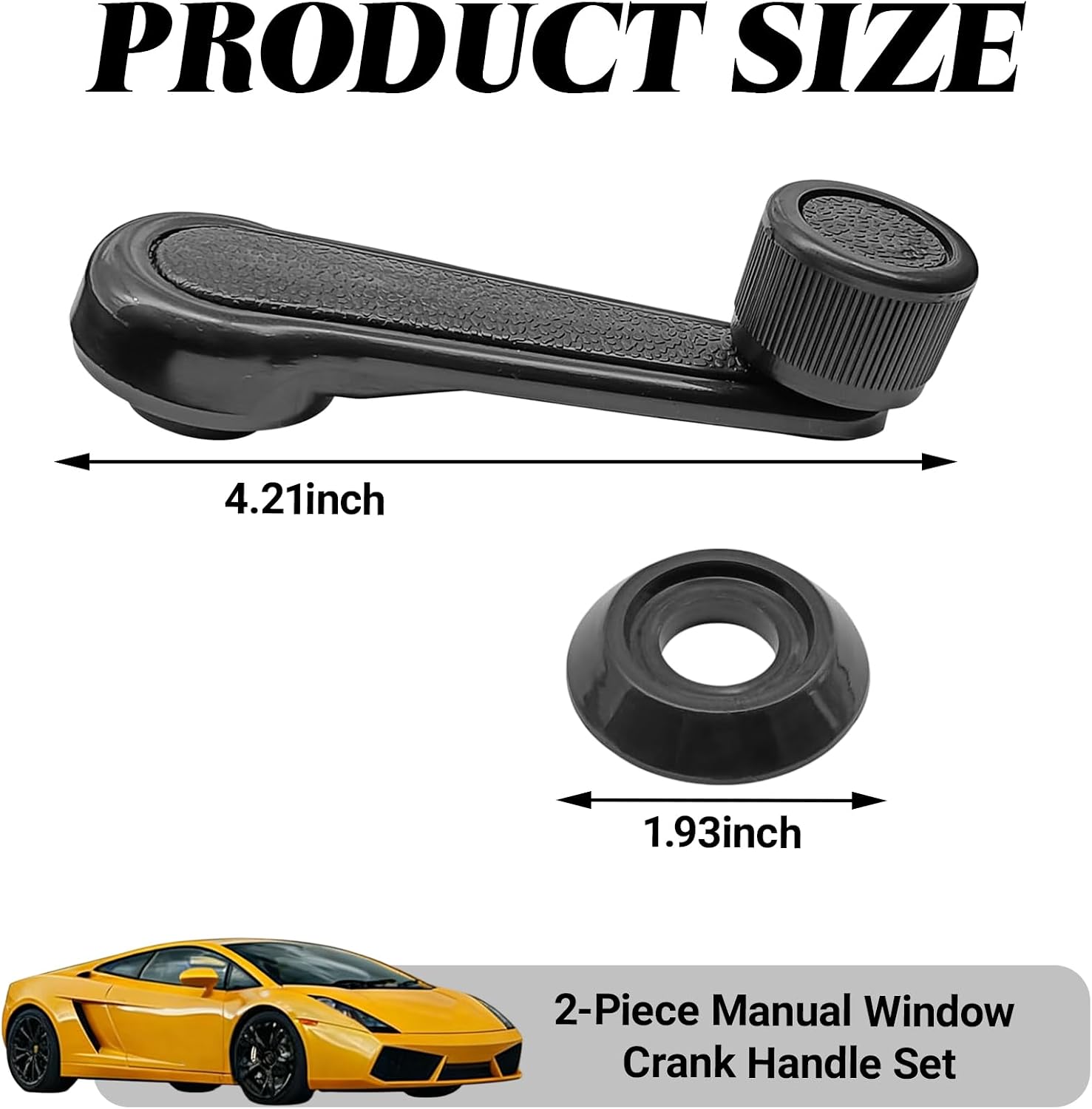 2-Pack Manual Window Crank Handles, Window Crank Regulator Handle Replacement Set, Driver & Passenger Side Handles Compatible with 1992-1998 Geo Chevy Tracker Suzuki
