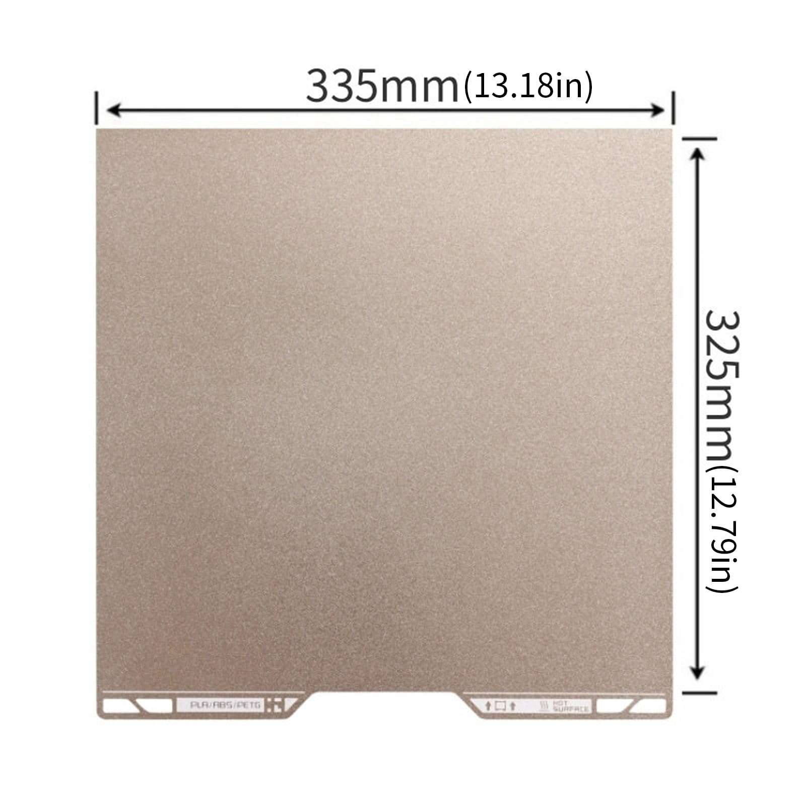 335 x 325 mm Federstahlplatte, Flexible strukturierte Platte, 3D Druck für H2C 3D Drucker, niedrige Temperatur, einfache Entfernung, magnetisch