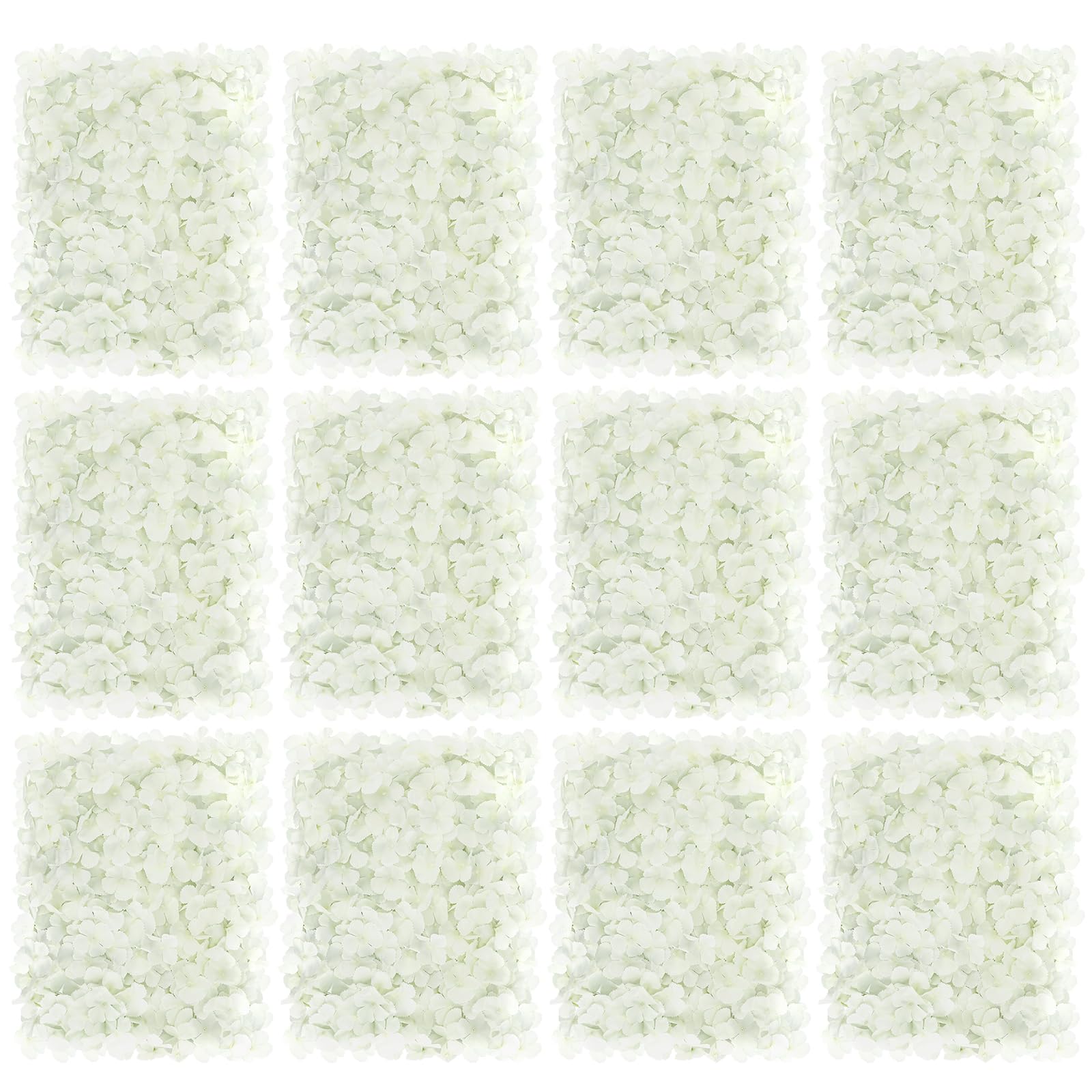 Auihiay 12 Pack Flower Wall Panels, 12 x 16 inch Artificial Hydrangea Flower Wall Backdrop, White Flower Wall Decor for Wedding, Party, Bridal Shower, Home, Photo