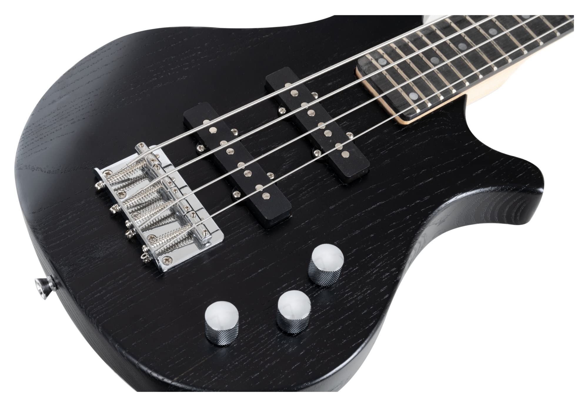 Rocktile TB-4 MBK Traveler E-Bass - 4-saitiger E-Bass im Reiseformat - Body: Erle, Hals: Ahorn - Griffbrett: Technical Ebony - 2 Single Coil-Tonabnehmer - Matte Black