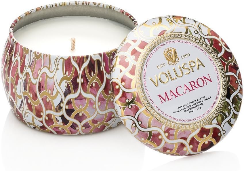 Voluspa Maison Blanc Petite Decorative Tin Candle MACARON