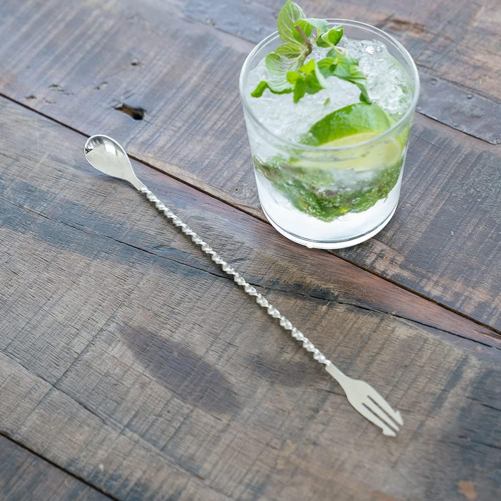 Spiral Bar Spoon, Small, Right Hand, Stainless Steel, Cocktail, Long Spoon, Stirring Spoon, Bartender, Professional Favorite