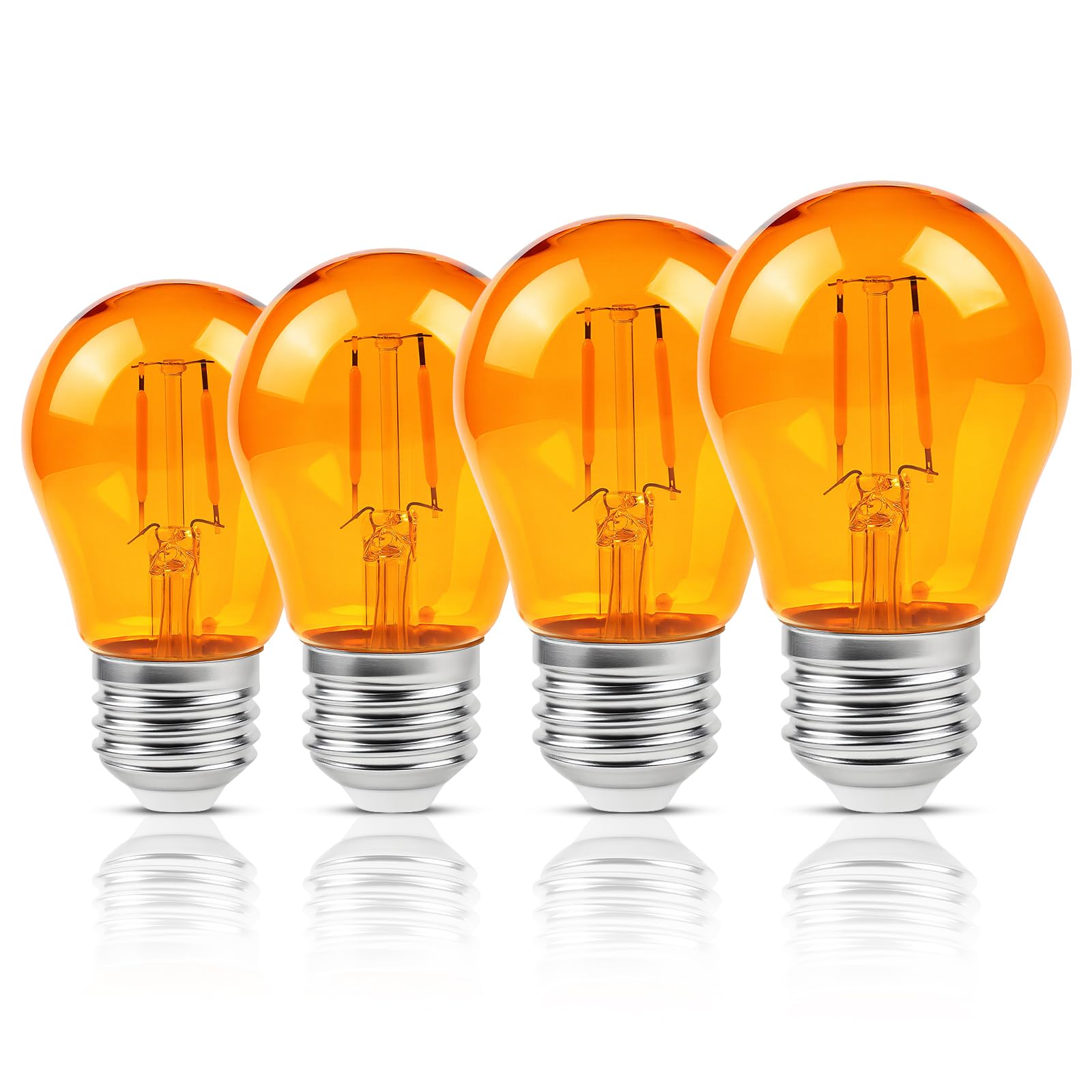 KINUR Amber Light Bulbs,A15 2 watt 2000K Warm Light Bulbs 15 watt Equivalent E26 Base for Bedtime Healthy Sleep 4 Pack