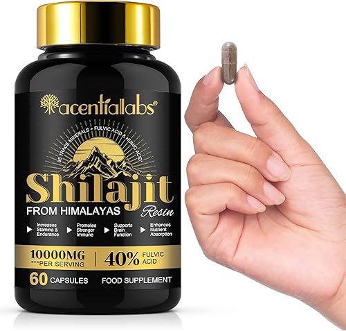 Miniatura 6 de 60 cápsulas orgánicas de Shilajit  Suplemento dietético de resina Shilajit pura del Himalaya para apoyo inmunológico y aumento de energía (60)