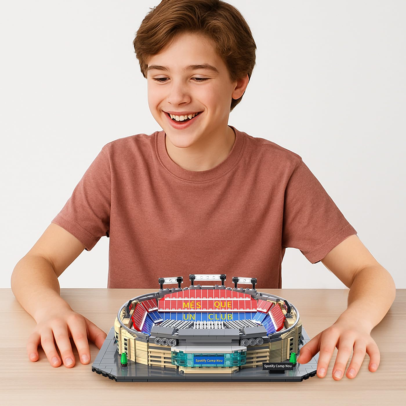 JAMARA 402910 CADA Camp NOU Stadion FC Barcelona cegły z klocków zaciskowych Stadion model zestaw do montażu architektura zabawka dla dzieci od 8 lat pomysł na prezent
