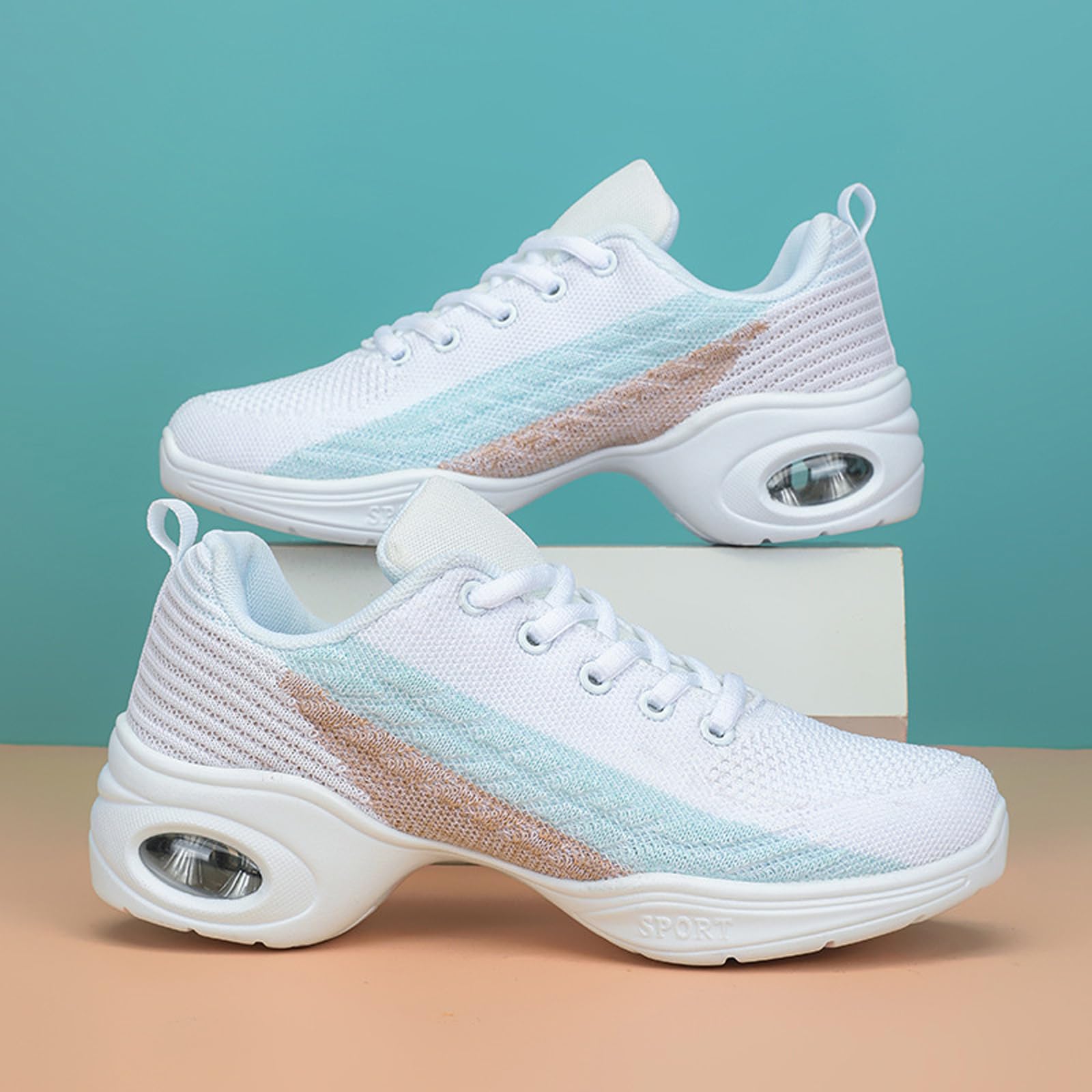 Chaussures De Jazz Femme à Lacets Baskets De Danse Fille Semelles Divisées Moderne Dance