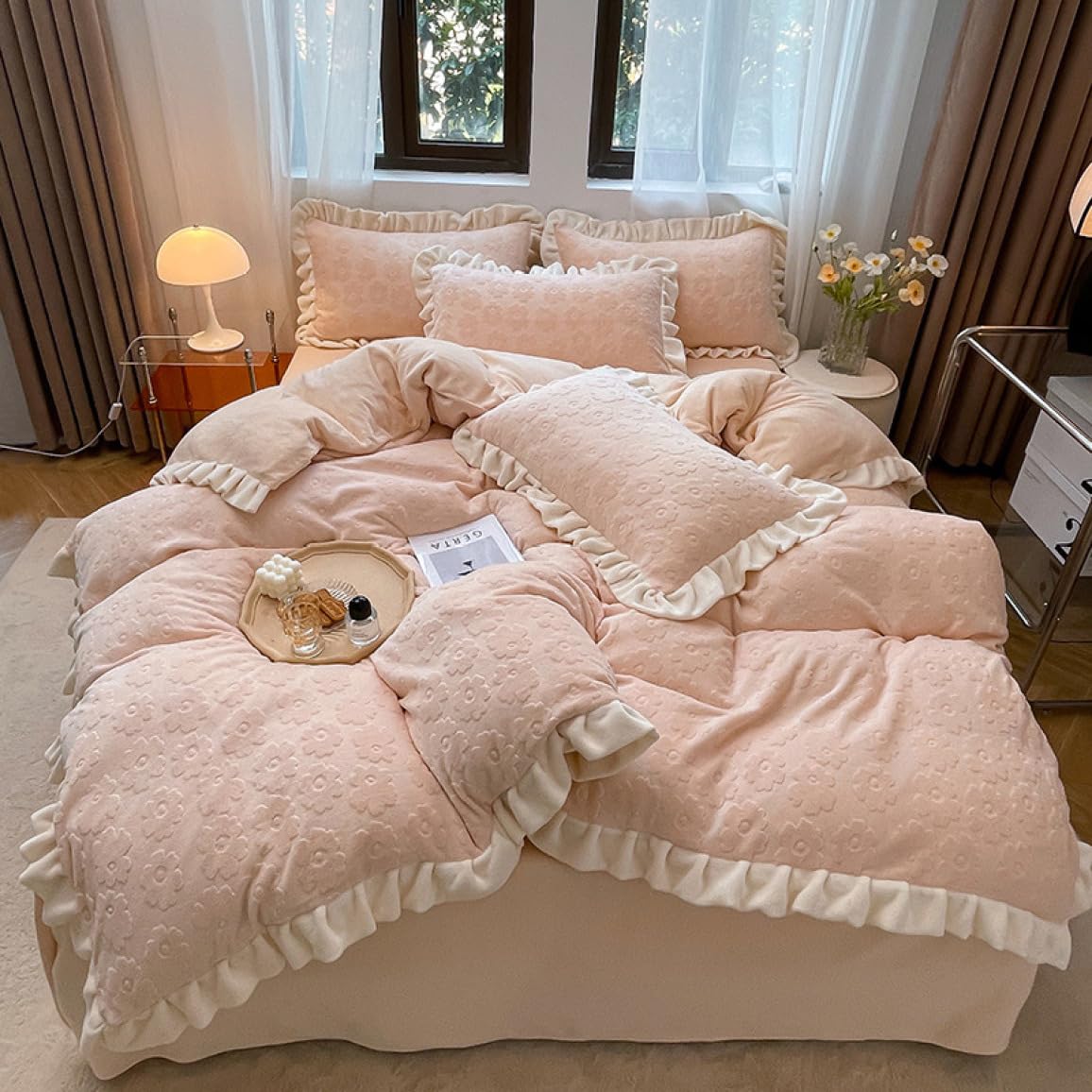 Amazon｜掛け布団カバー 毛布 ブランケット 花柄6 布団カバー冬用 2way