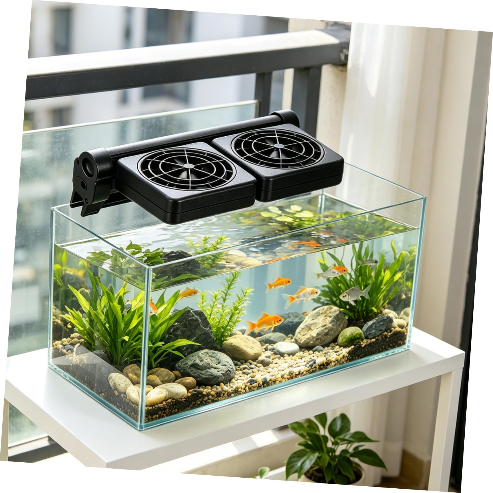 Ventilador para Acuario de 2 Cabezales, Silencioso, 2 X 1, 9w, Abs