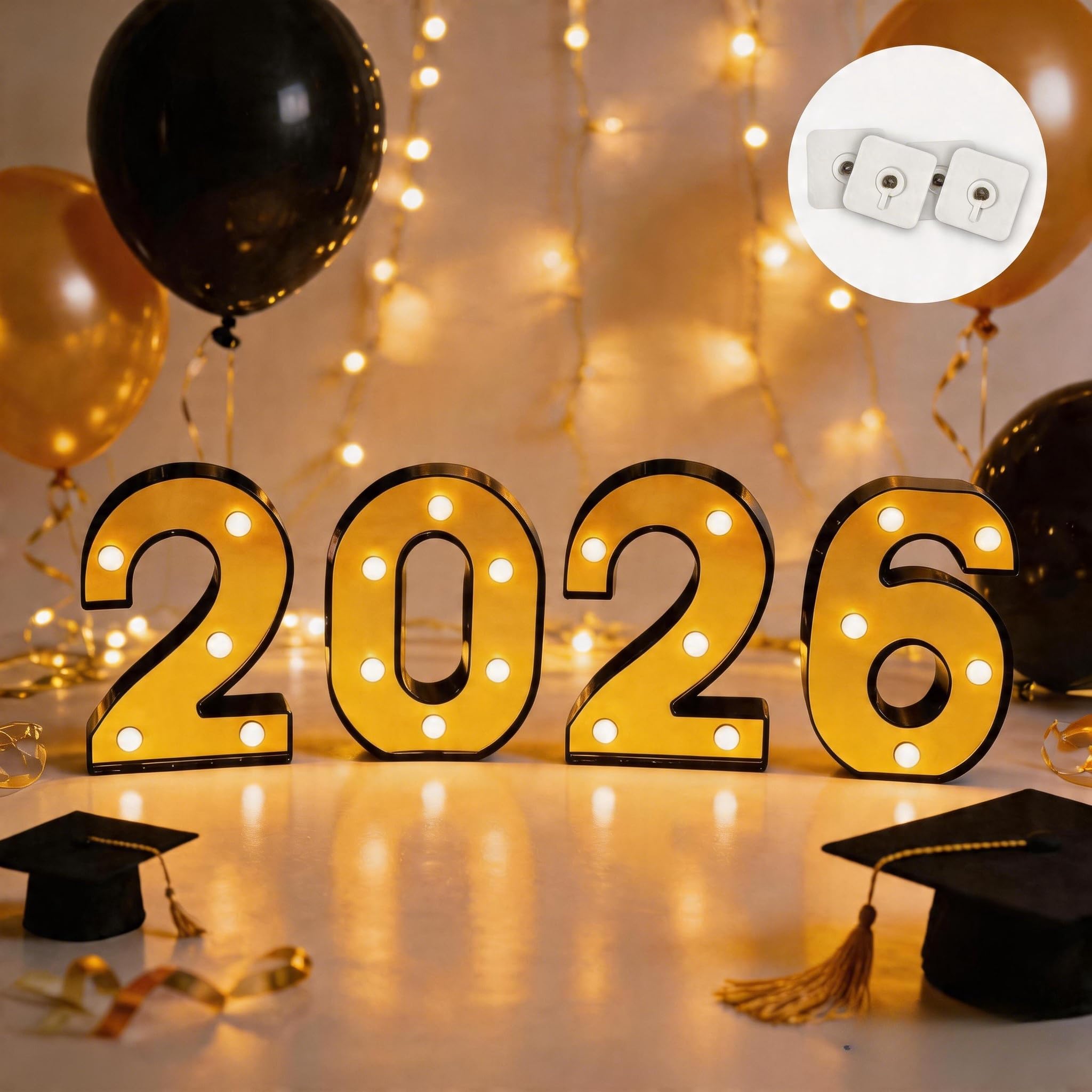 Photo 1 of 2026  Letters Graduation Decorations 2026 2026 Letter Lights(White)