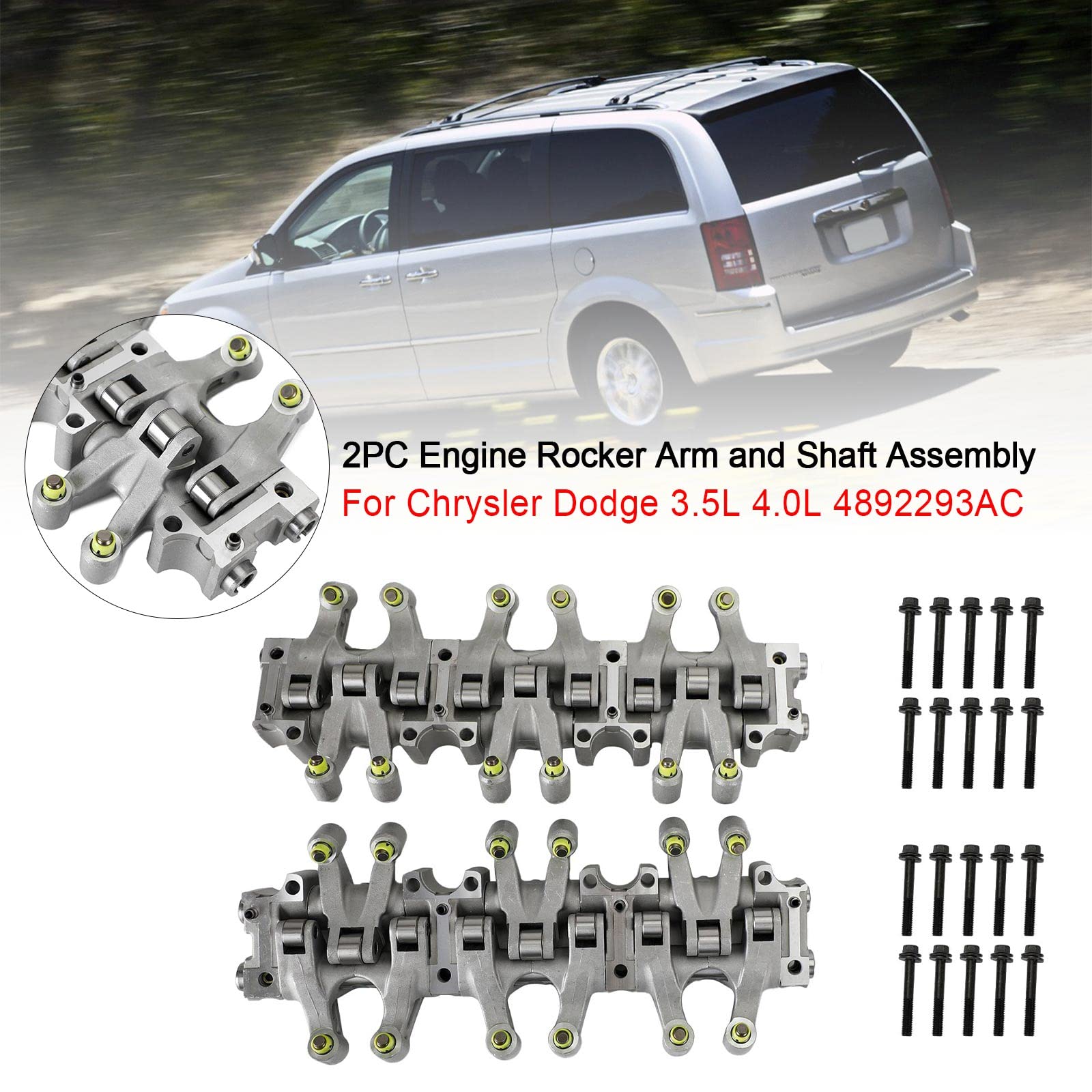 2PC Engine Rocker Arm and Shaft Assembly für Chrysler Dodge 3.5L 4.0L 4892293AC