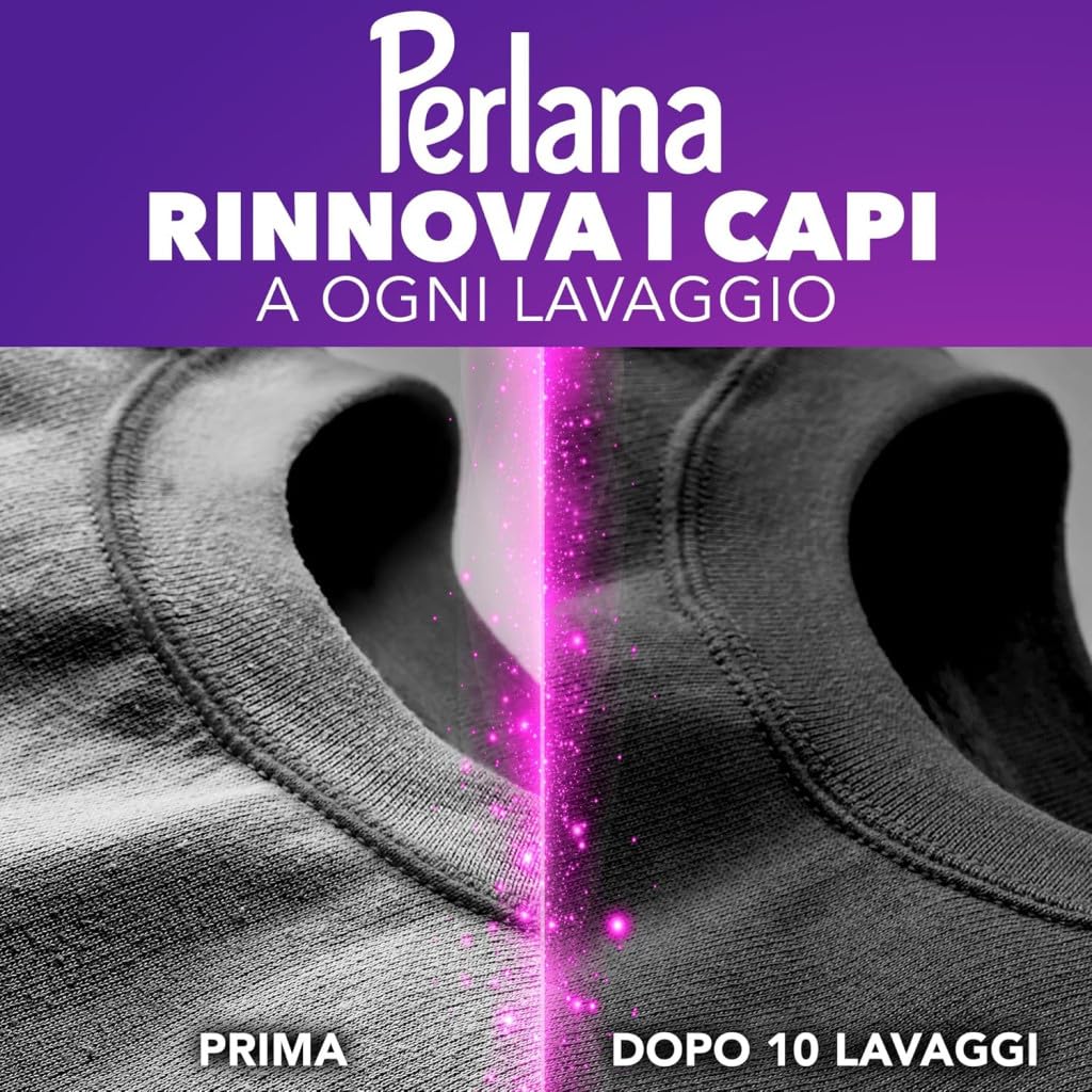 Perlana Renew Caps Black - Detergente en cápsulas para lavadora, fórmula 3 en 1, ideal para todas las prendas oscuras, paquete de 18 lavados