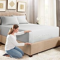 Vista 29 de Empyrean Bedding - Sábanas bajeras tamaño Queen, con sábana de cajón extra profunda – Juego de sábanas bajeras extra profundas, de 24 pulgadas