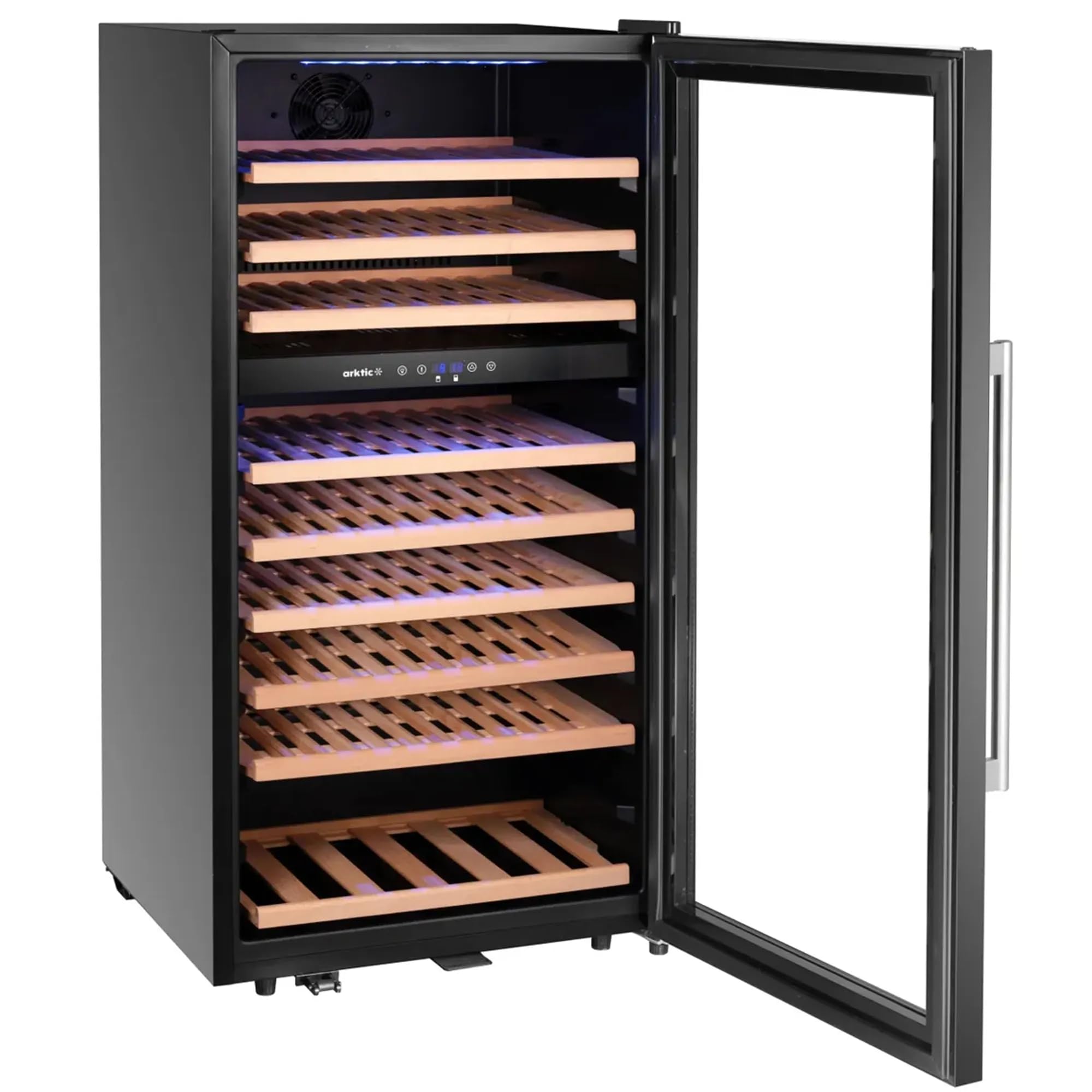 MBH - Vinoteca Profesional Doble Temperatura de 91 Botellas para Hostelería. Refrigerador de Vino con Control Digital y Puerta de Cristal para Bar y Restaurante (230 Litros)