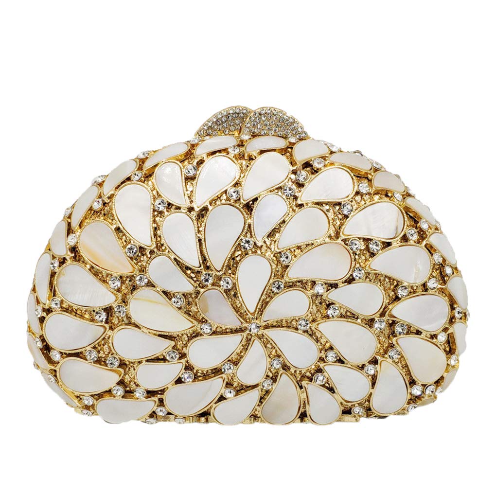 momo mo Portafoglio Donna Pochette Sera Borsetta Partito Cerimonia Borsa Sposa Spalla Frizioni Eleganti (Marrone)