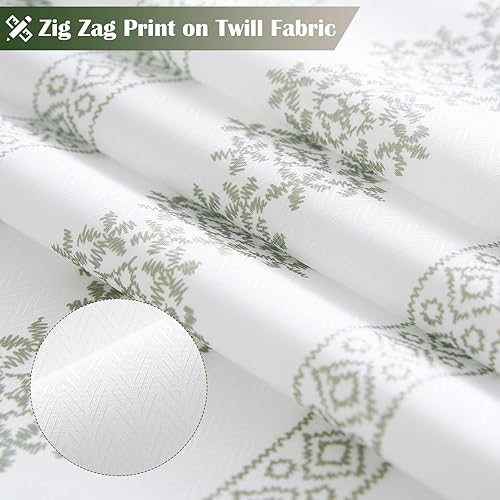 Miniatura 3 de jinchan Cortina de ducha bohemia de tela a rayas verticales, cortina de ducha bohemia con ganchos, cortina de ducha impermeable de 70 x 72 pulgadas,