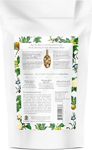 Miniatura 9 de Dr. Harvey's Alimento para perros Veg-to-Bow, mezcla de base deshidratada de grado humano para perros, mezcla holística sin granos, tamaño de prueba