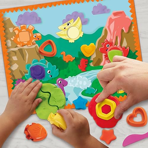 Miniatura 3 de Play-Doh Shapes & Colors - Juego de iniciación de dinosaurios, juguetes sensoriales táctiles para niños, 11 accesorios, regalos de regreso a la