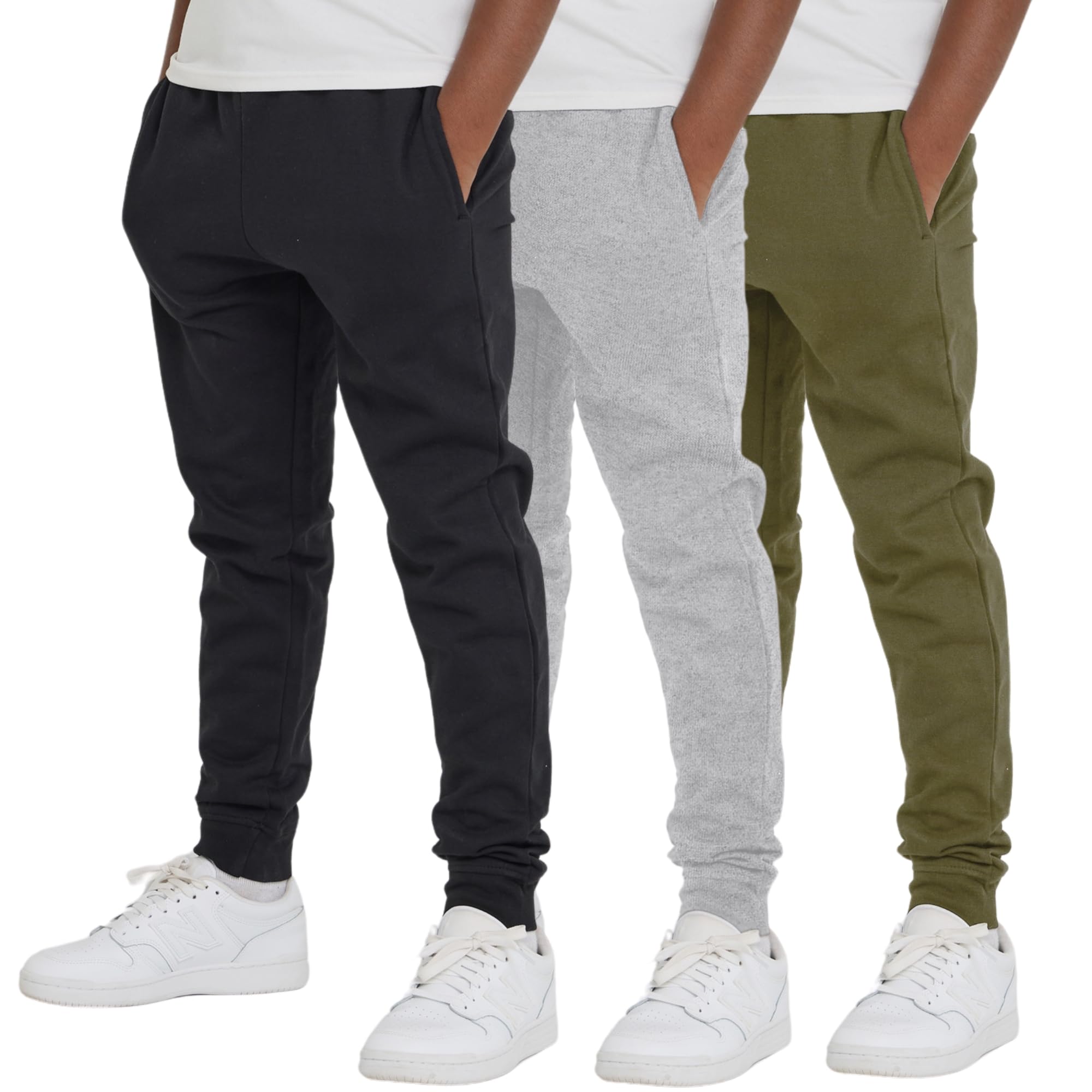 Ultra Performance 3 Pack Boys Sweatpants Kids Clothes Active Soft Fleece Joggers for Boys Size 4-20