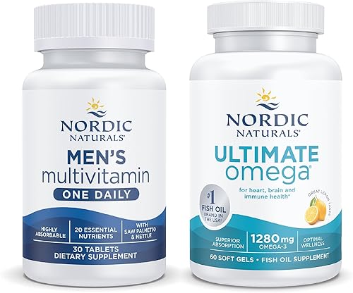 Nordic Naturals Paquete de iniciación - Multivitamínico para hombre One Daily, Ultimate Omega