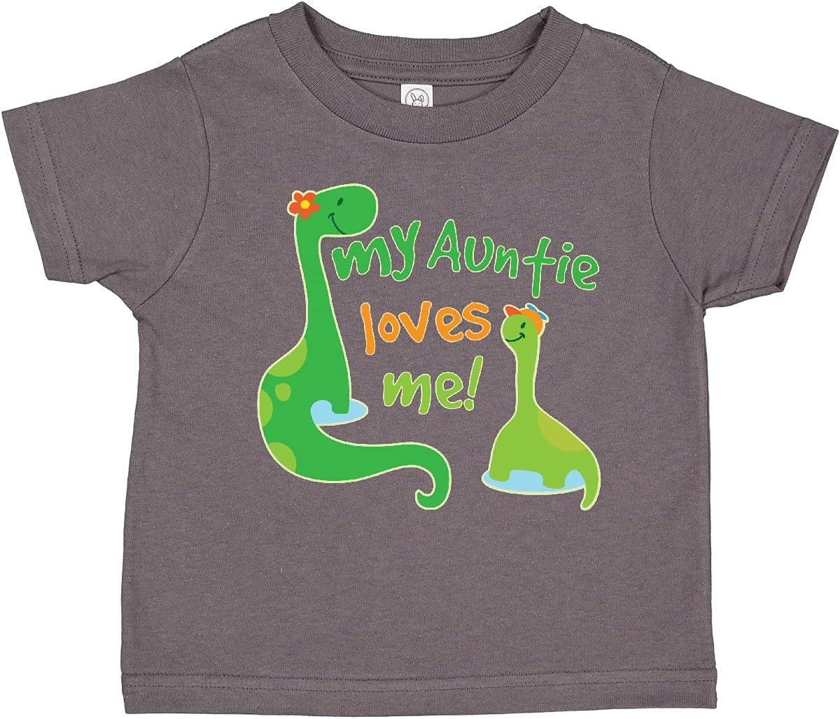 inktastic My Auntie Loves Me Dinosaur Toddler T-Shirt