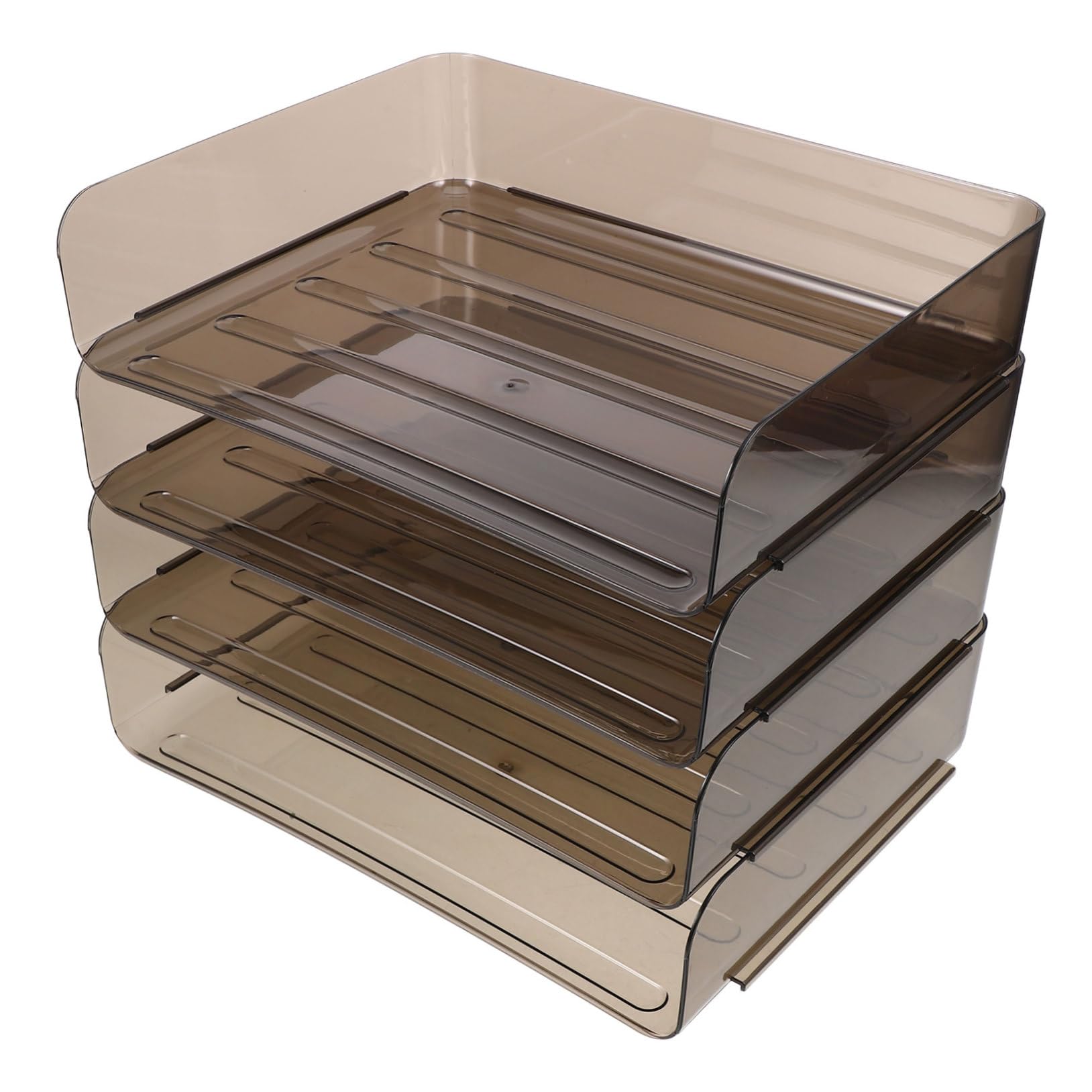 File Organizer da Scrivania in Acrilico Coffee, Multi Layer Storage | Decorazioni Scuola, Organizzatore per Ufficio e Vassoio Porta Documenti, Design Stackable per Uso Stabile a Termine