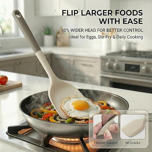 Miniatura 6 de Juego de utensilios de cocina de silicona, 6 piezas no plásticas 500°F resistentes al calor, sin BPA, aptas para lavavajillas, herramientas de